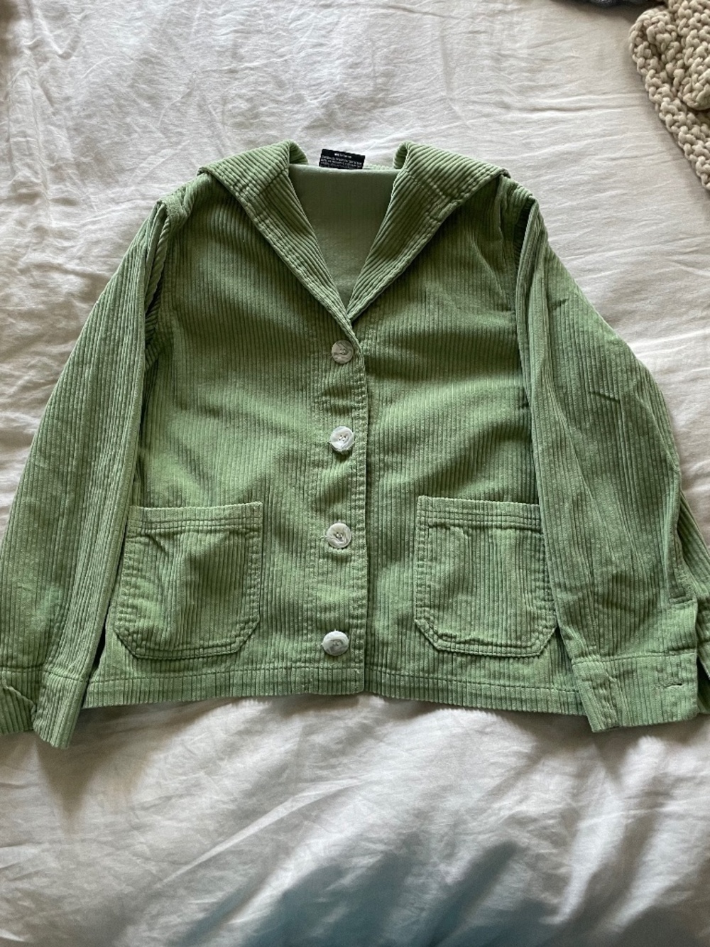 Big Bud Press cropped corduroy chore coat jacket with sailor collar